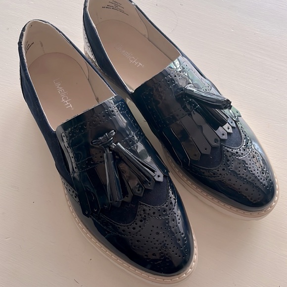 Limelight Anderson, blue oxford faux patent leather/suede loafers 9 - Picture 2 of 7